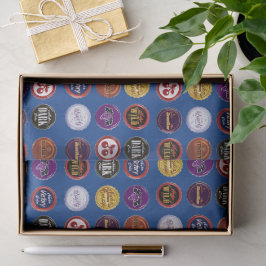Papel de seda con tapas de refresco retro, regalo 