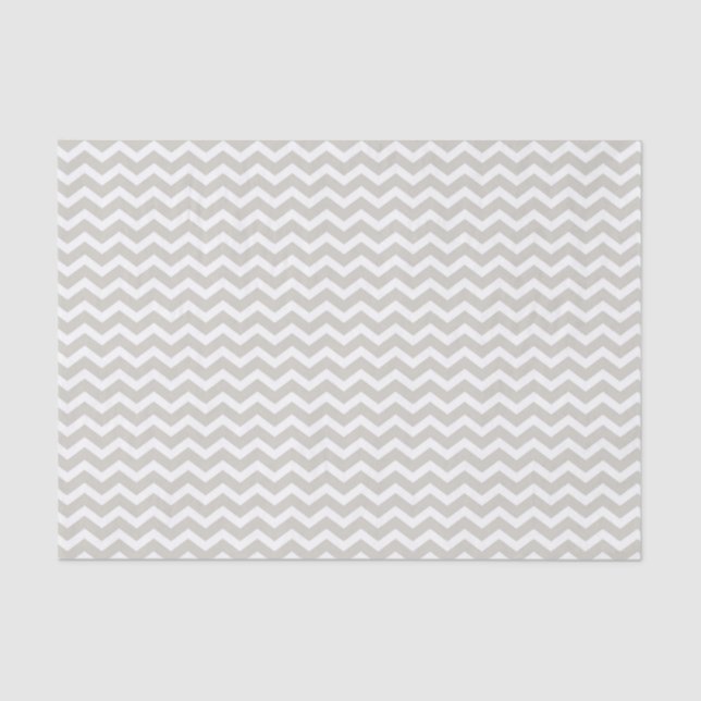 Papel de seda con zigzag de Chevron blanco grisáce (Anverso)