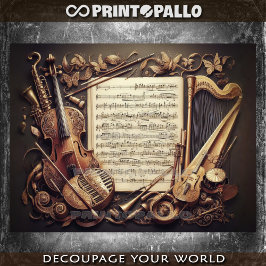 Papel De Seda Concepto ficticio de instrumentos musicales