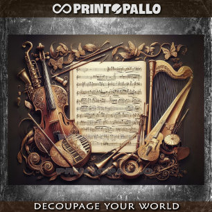 Papel De Seda Concepto ficticio de instrumentos musicales