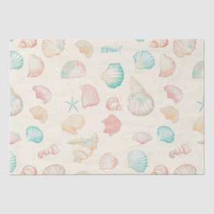 Papel De Seda Concha de caracol pastel estrella de mar azul melo