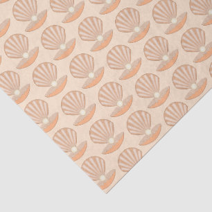 Papel De Seda Concha de ostra y perla patrón neutro