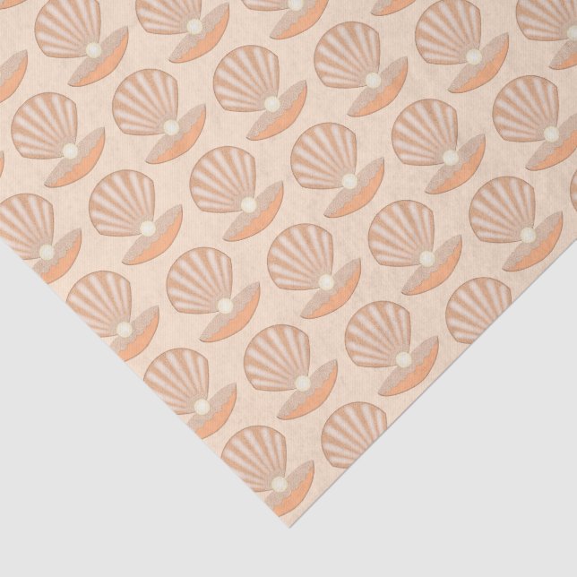 Papel De Seda Concha de ostra y perla patrón neutro (Detalle)