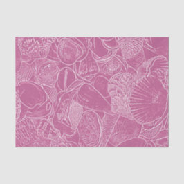 Papel De Seda Concha de playa costera decoupage rosa blanco