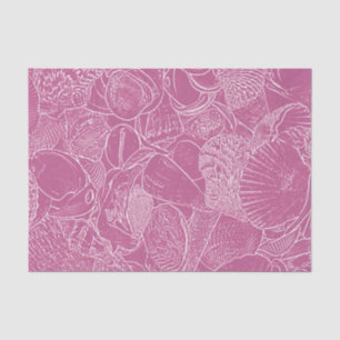 Papel De Seda Concha de playa costera decoupage rosa blanco