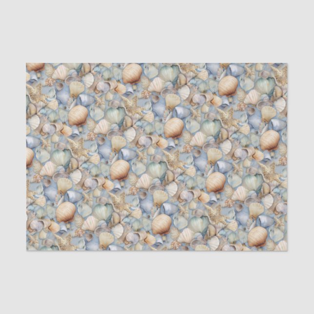 Papel De Seda Conchas al aguarela (Anverso)