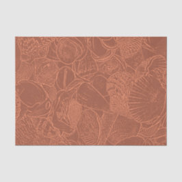 Papel De Seda Conchas de la Tierra Tono Terracota Playa del Océa