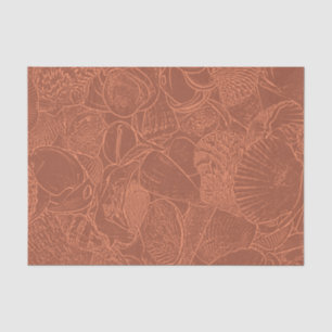 Papel De Seda Conchas de la Tierra Tono Terracota Playa del Océa