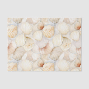 Papel De Seda Conchas de Mar Crema Arena Boda en la Playa Marfil