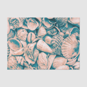 Papel De Seda Conchas de Mar Playa del Océano Verde Acuático Dec