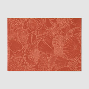 Papel De Seda Conchas de naranja quemada playa del océano