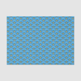 Papel De Seda Conchas de peregrino, turquesa y aguamarina chinas