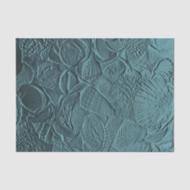 Papel De Seda Conchas de Teñir Océano Azul Metalizado Decoupage