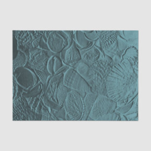 Papel De Seda Conchas de Teñir Océano Azul Metalizado Decoupage