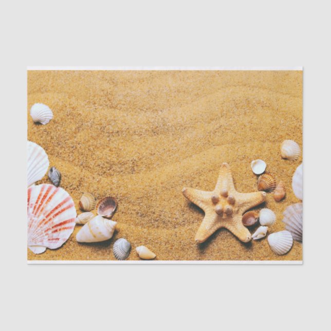 Papel De Seda conchas en la playa (Anverso)
