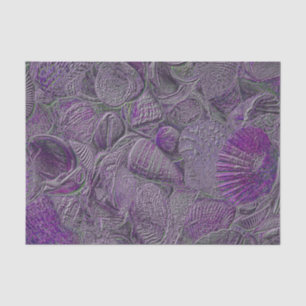 Papel De Seda conchas marinas Ocean Beach Purple Gray Metallic