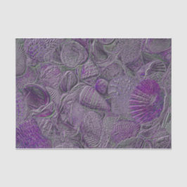 Papel De Seda conchas marinas Ocean Beach Purple Gray Metallic