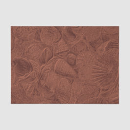 Papel De Seda Conchas Playa del Océano Terracota Tono Tierra