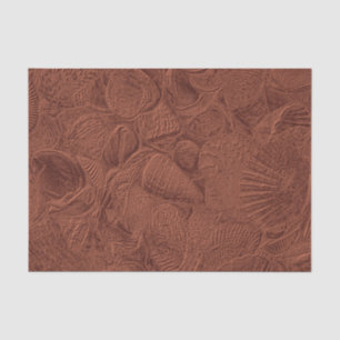Papel De Seda Conchas Playa del Océano Terracota Tono Tierra