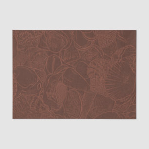 Papel De Seda Conchas Terracota Tono Tierra Océano Playa