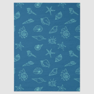 Papel De Seda conchas y estrellas de mar