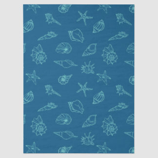 Papel De Seda conchas y estrellas de mar