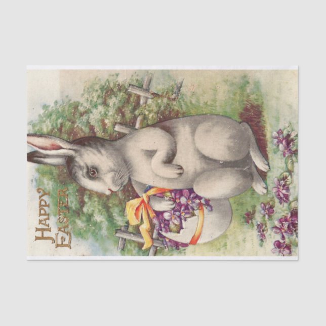 Papel De Seda Conejito de pascua feliz (Anverso)