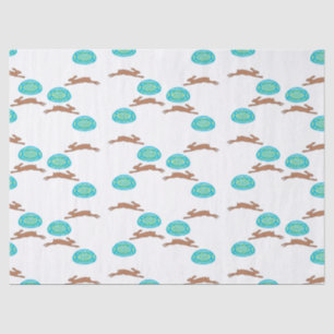 Papel De Seda conejito de Pascua y huevos en blanco