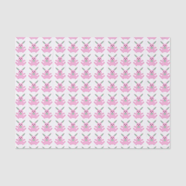 Papel De Seda Conejitos de pascua rosados divertidos (Anverso)
