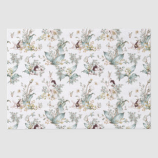 Papel De Seda Conejitos Lindos Antiguos Decoupage Floral