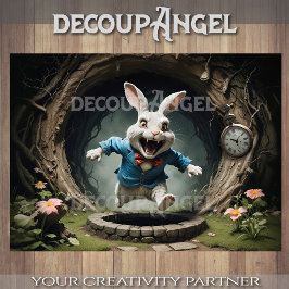 Papel De Seda Conejo blanco de la tierra de las maravillas de Al