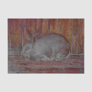 Papel De Seda Conejo blanco de Pascua arte de grano de madera ma