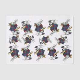 Papel De Seda ¡Conejo blanco! Vintage Alicia clásica en el país