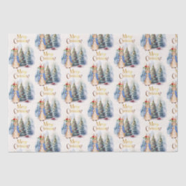 Papel De Seda Conejo clásico árbol de Navidad alegre