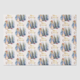 Papel De Seda Conejo clásico árbol de Navidad alegre