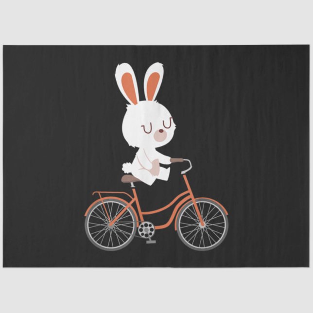 Papel De Seda Conejo Cute En Bicicleta Conejo Ciclismo Bunny (Anverso)