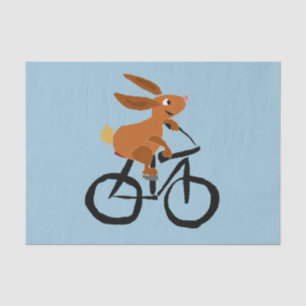 Papel De Seda Conejo de conejito divertido en la bicicleta