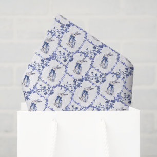 Papel De Seda Conejo de conejo conejo de color azul y blanco chi