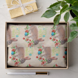 Papel De Seda Conejo de Pascua Adorable Patrón Decoupage Arte / 