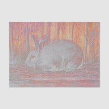 Conejo de Pascua blanco naranja Arte de madera