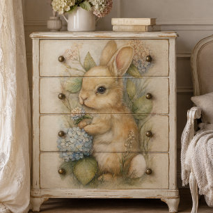 Papel De Seda Conejo de Pascua con Acuarela Floral