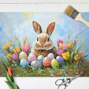 Papel De Seda Conejo de Pascua con Depuración de Huevos Colorido