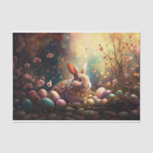 Papel De Seda Conejo de Pascua con huevos de Pascua