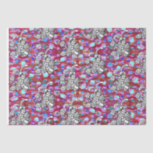 Papel De Seda Conejo de Pascua con huevos en rojo