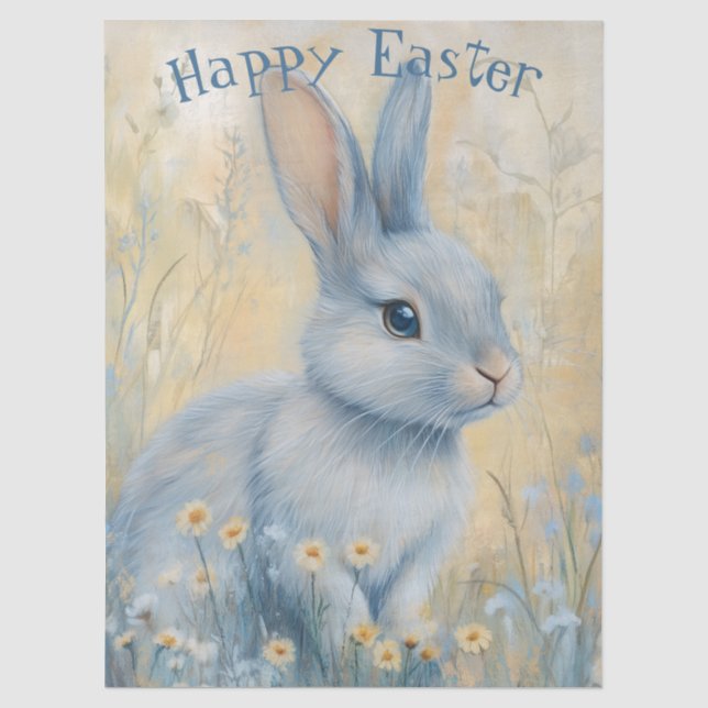 Papel De Seda Conejo de Pascua de primavera (Anverso)