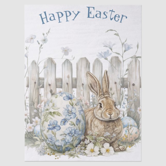 Papel De Seda Conejo de Pascua de primavera (Anverso)