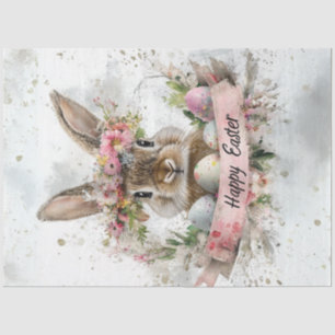 Papel De Seda Conejo de Pascua Decoupage Fondo de Acuarela