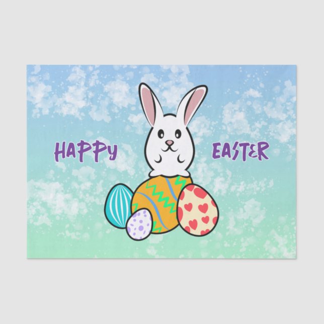 Papel De Seda Conejo de Pascua en huevos de Pascua (Anverso)