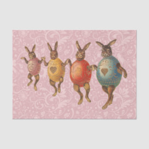 Papel De Seda Conejo de Pascua Huevos Bailando