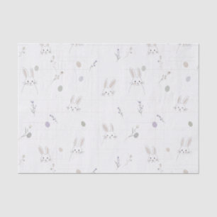 Papel De Seda Conejo de Pascua Neutral Patrón Floral Pastel